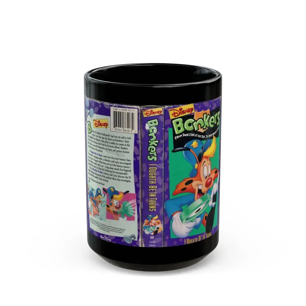 BONKERS FROM TOON STAR AT THE TOP TO ZANY ROOKIE COP (VHS COVER) - Black Coffee Mug 15oz - Go Mug Yourself