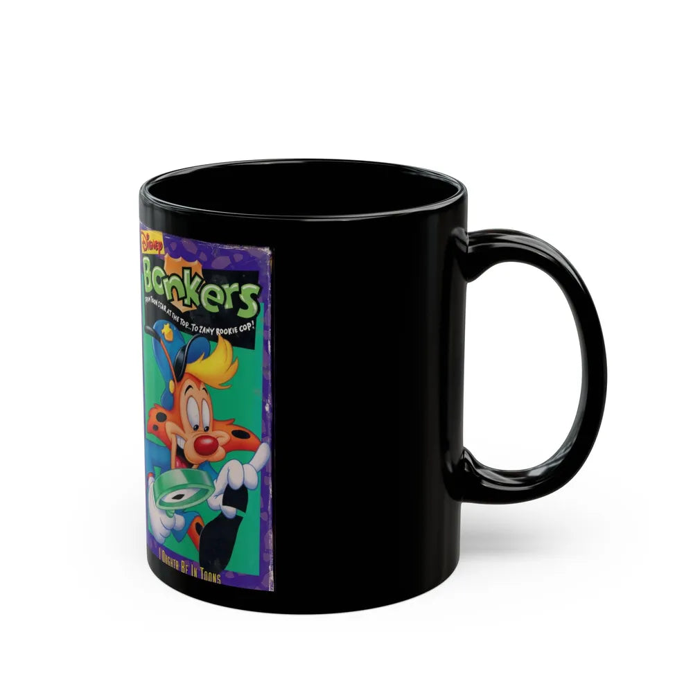 BONKERS FROM TOON STAR AT THE TOP TO ZANY ROOKIE COP (VHS COVER) - Black Coffee Mug-Go Mug Yourself