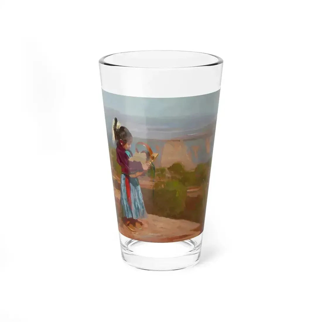 Bonnie Conrad - Her World (Native Americans in Art) Pint Glass 16oz 16oz - Go Mug Yourself