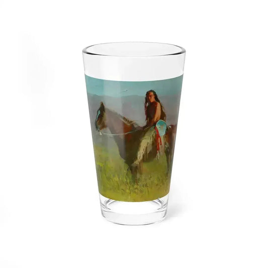 Bonnie Conrad - Shield Bearer (Native Americans in Art) Pint Glass 16oz 16oz - Go Mug Yourself