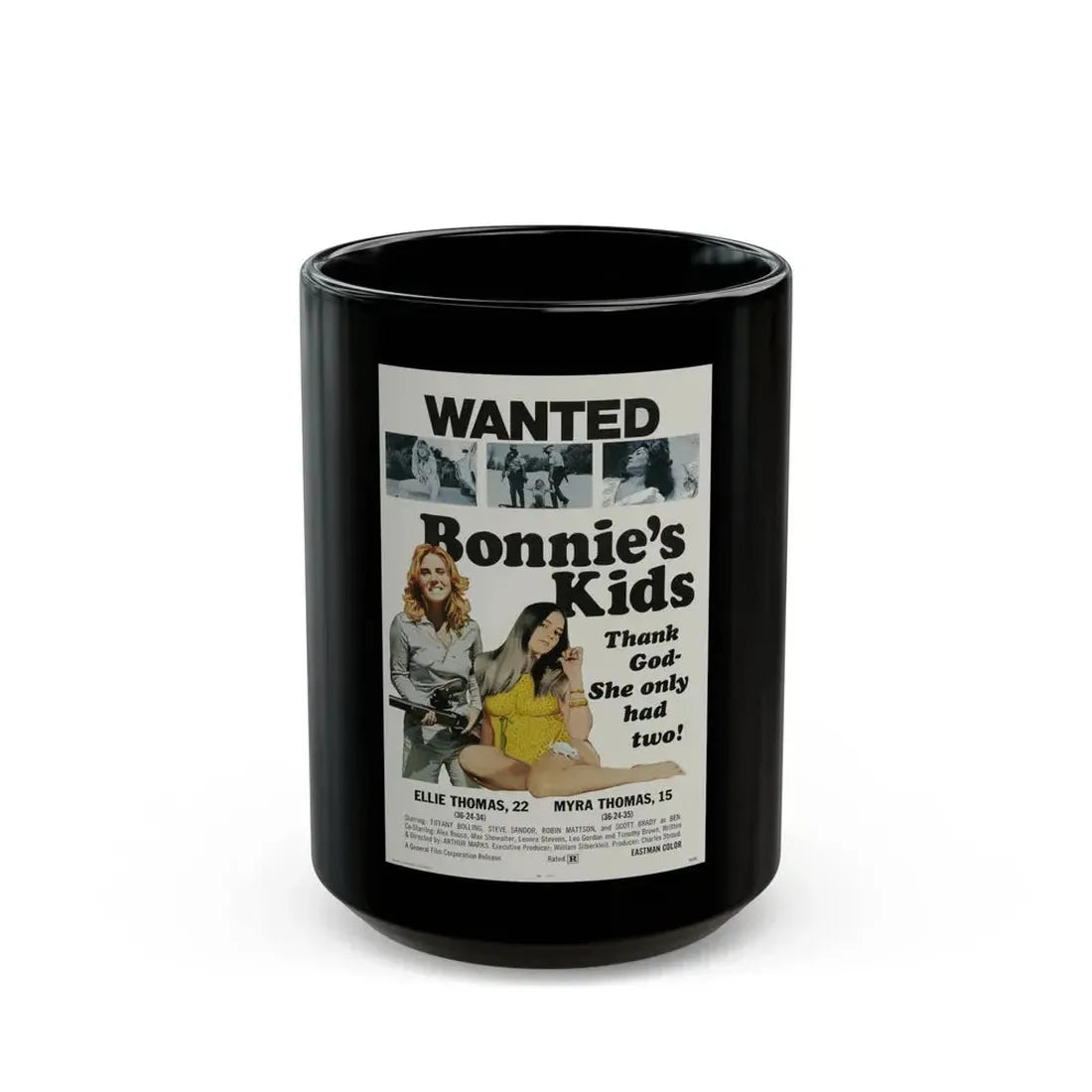 BONNIE'S KIDS 1972 Movie Poster - Black Coffee Mug 15oz - Go Mug Yourself