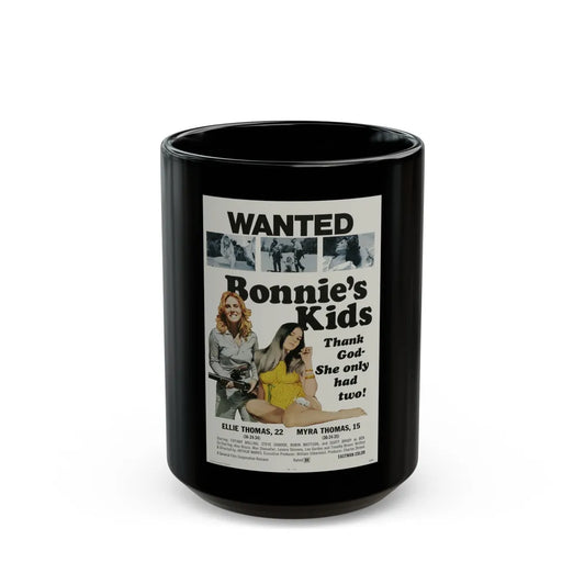 BONNIE'S KIDS 1972 Movie Poster - Black Coffee Mug-15oz-Go Mug Yourself