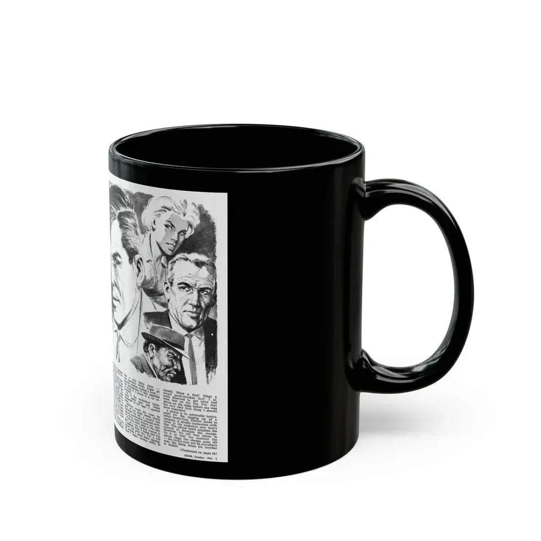 Booby-Trapped, Adam magazine, October 1963 - Black Coffee Mug - Go Mug Yourself