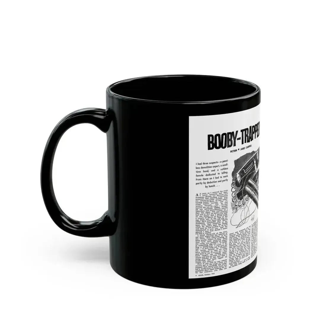 Booby-Trapped, Adam magazine, October 1963 - Black Coffee Mug - Go Mug Yourself