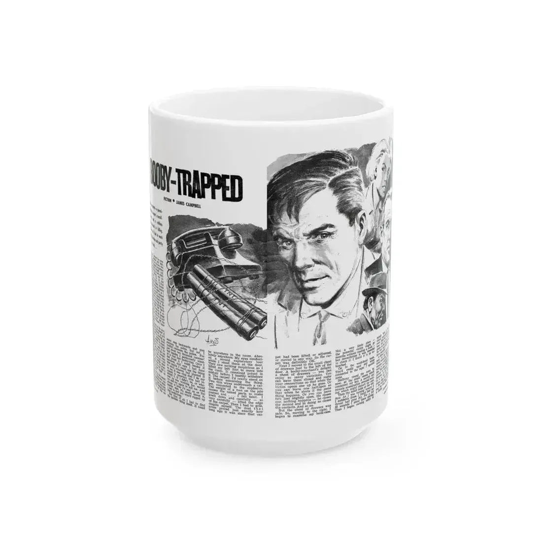 Booby-Trapped, Adam magazine, October 1963 - White Coffee Mug 15oz - Go Mug Yourself