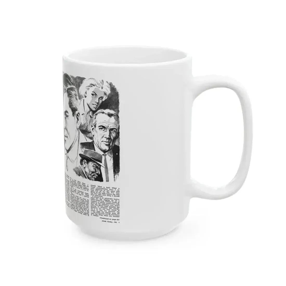 Booby-Trapped, Adam magazine, October 1963 - White Coffee Mug - Go Mug Yourself