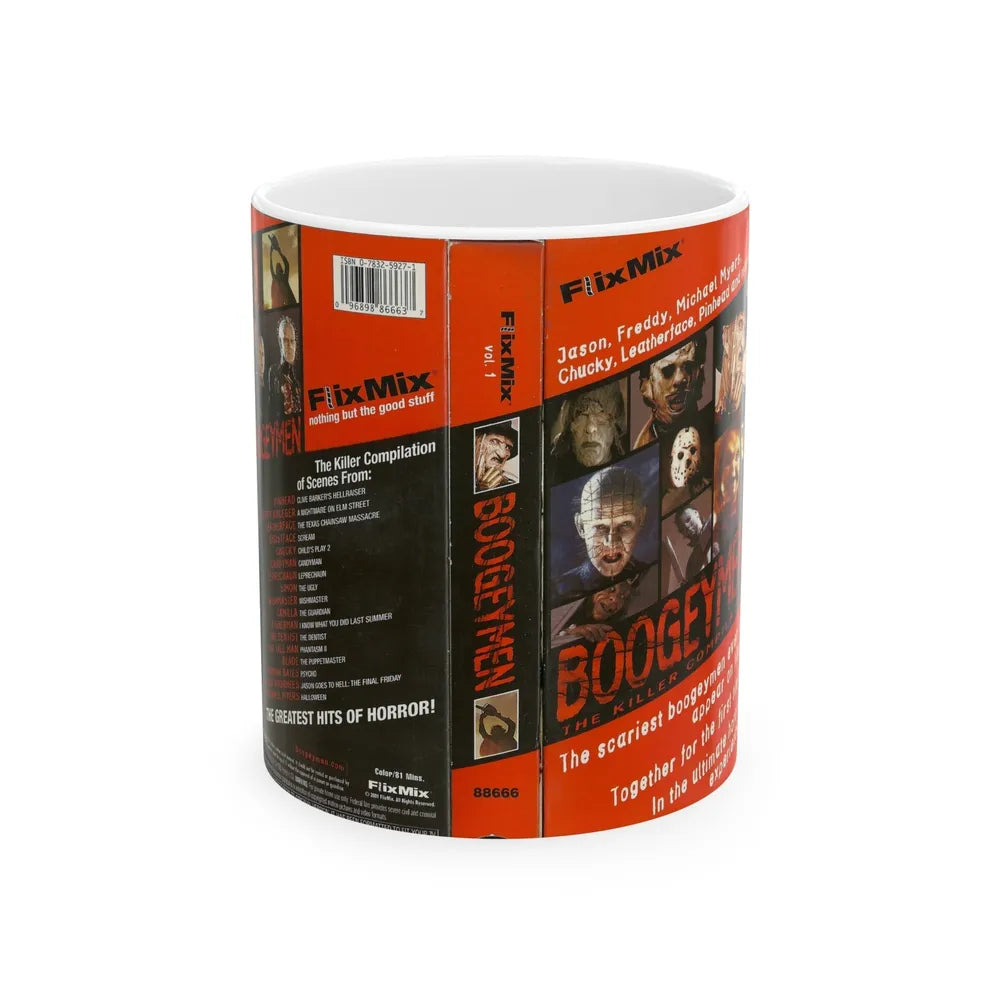 BOOGEYMEN THE KILLER COMPILATION (VHS COVER) - White Coffee Mug-11oz-Go Mug Yourself