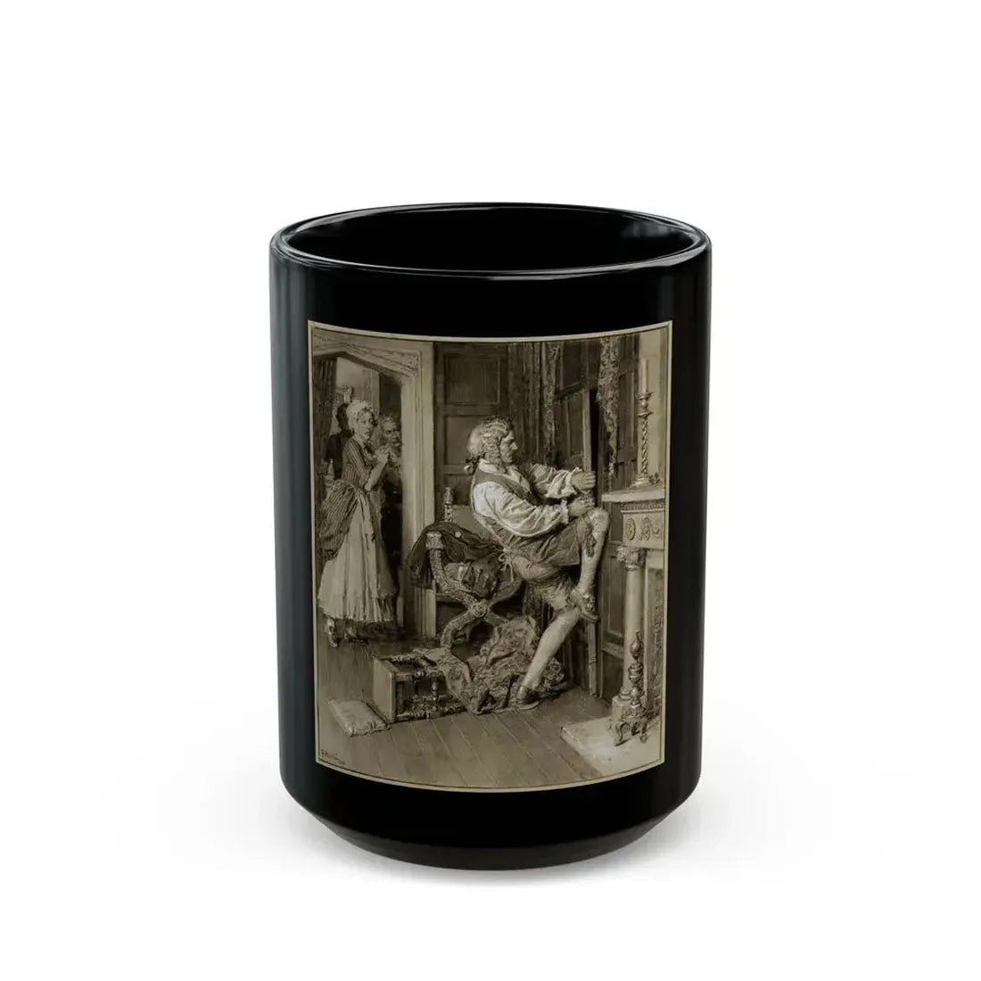 Book or Magazine Illustration - Black Coffee Mug 15oz - Go Mug Yourself