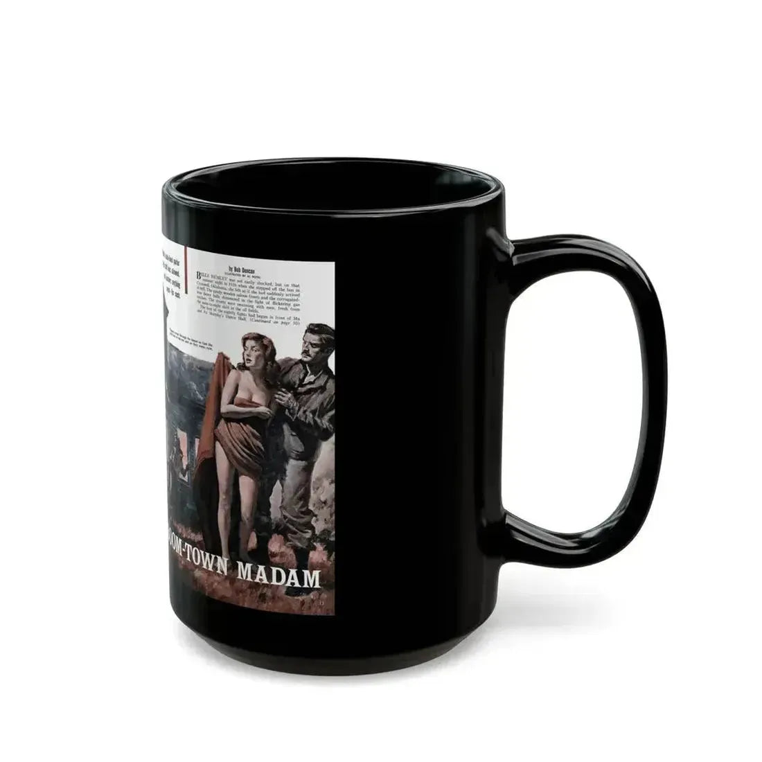 Boom-Town Madam, Stag magazine, November 1957 - Black Coffee Mug - Go Mug Yourself