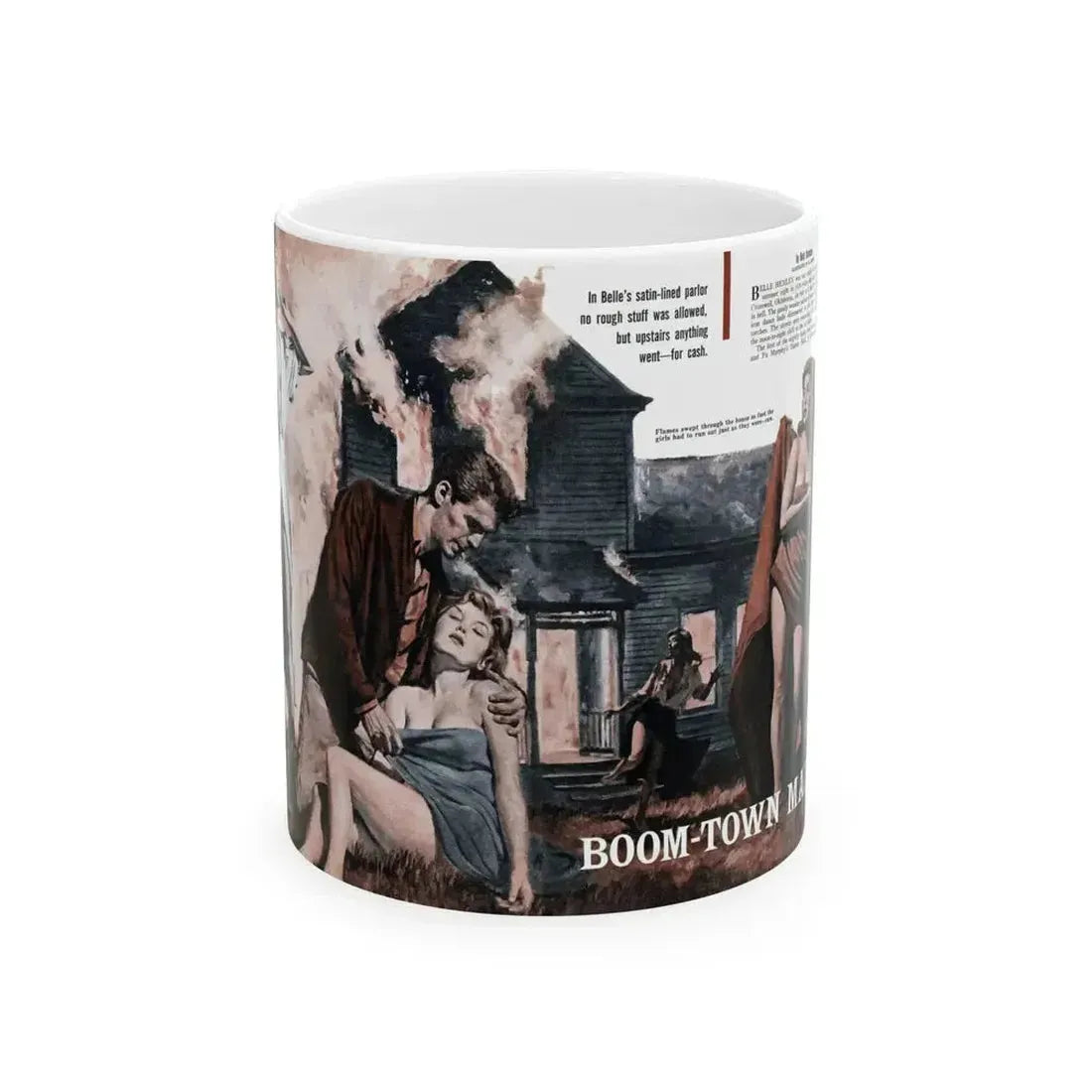 Boom-Town Madam, Stag magazine, November 1957 - White Coffee Mug 11oz - Go Mug Yourself