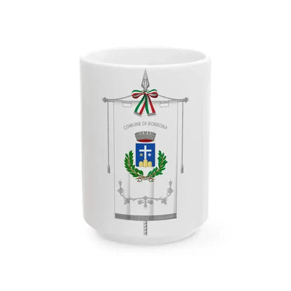 Borbona-Gonfalone (Italy) White Coffee Mug 15oz - Go Mug Yourself