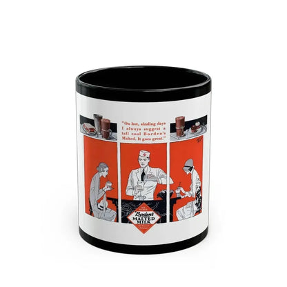 Borden's Malted Milk ad, Liberty, July 20, 1929 - Black Coffee Mug 11oz - Go Mug Yourself