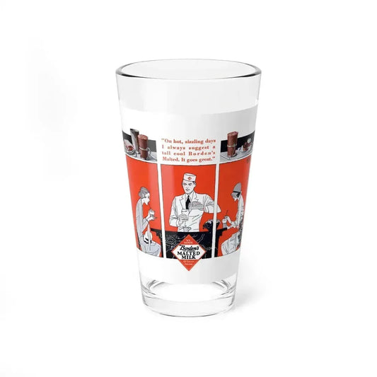 Borden's Malted Milk ad, Liberty, July 20, 1929 (Magazine Illustration) Pint Glass 16oz 16oz - Go Mug Yourself