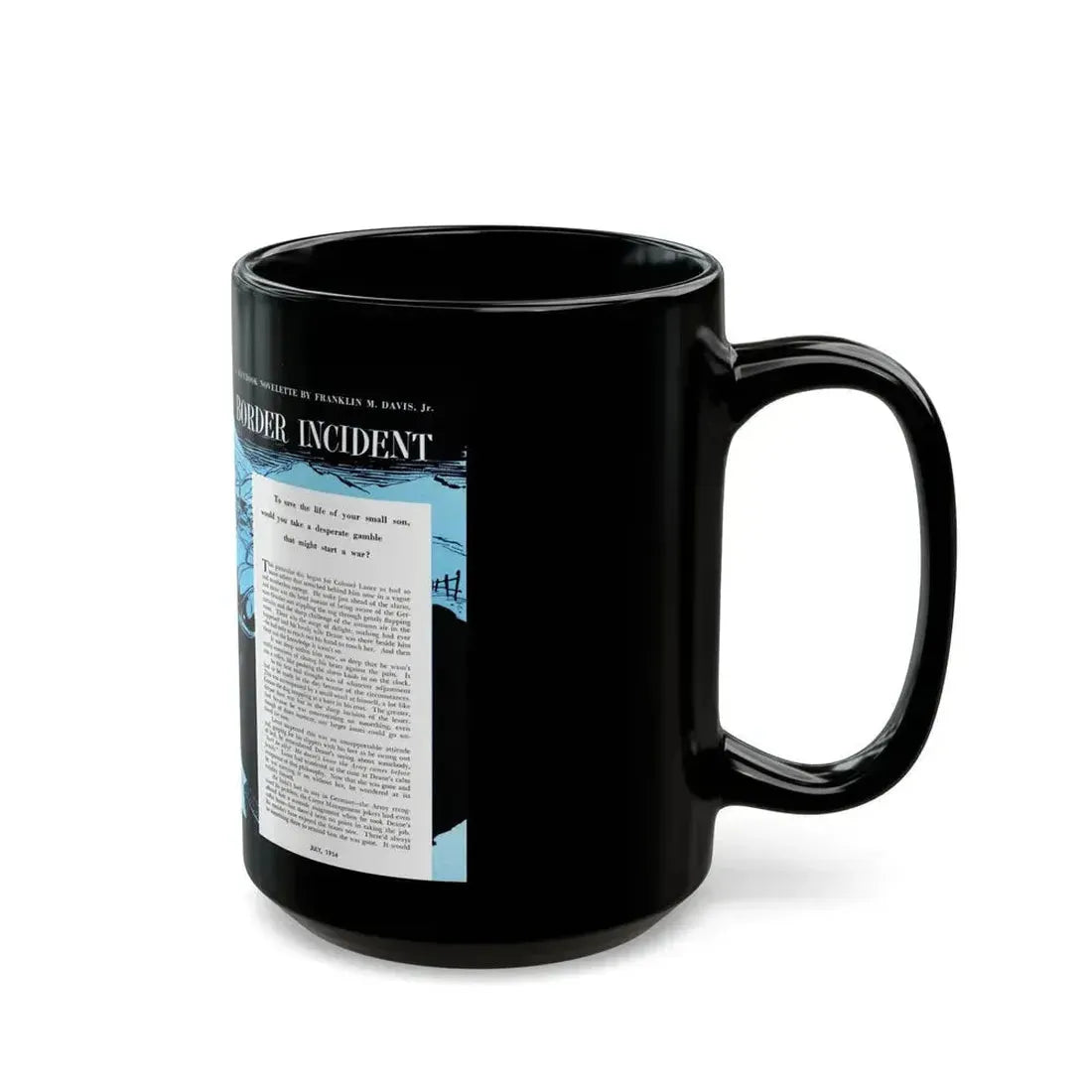 Border Incident, Bluebook Magazine, July 1954 - Black Coffee Mug - Go Mug Yourself