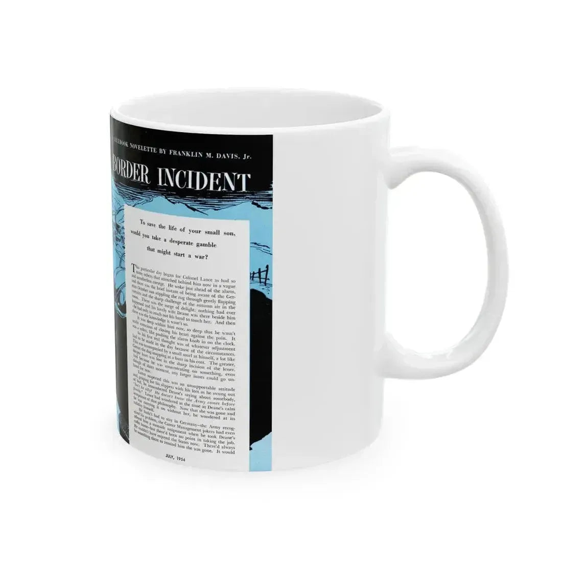 Border Incident, Bluebook Magazine, July 1954 - White Coffee Mug - Go Mug Yourself