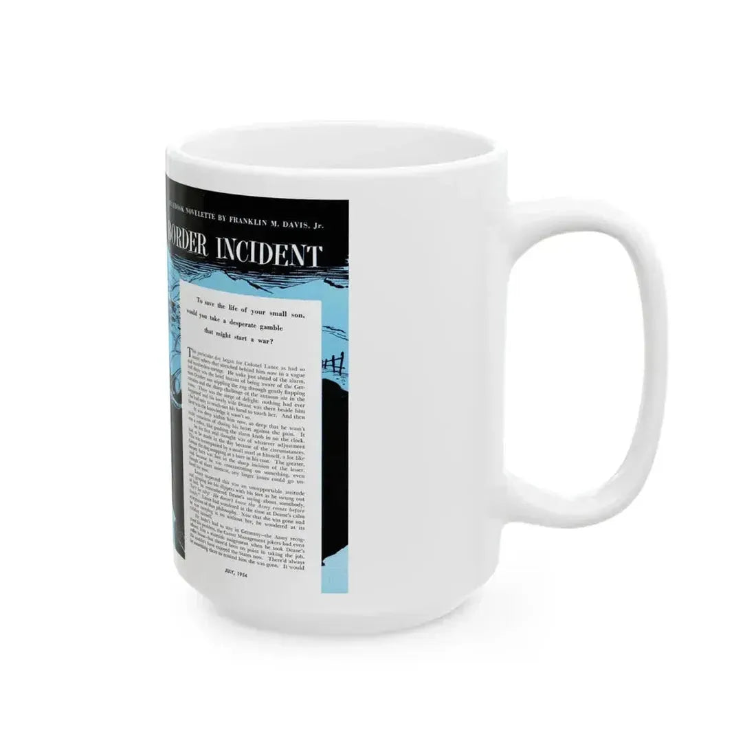Border Incident, Bluebook Magazine, July 1954 - White Coffee Mug - Go Mug Yourself