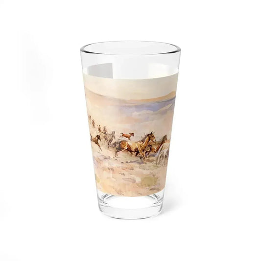 Borein-Running Wild Horses (Native Americans in Art) Pint Glass 16oz 16oz - Go Mug Yourself
