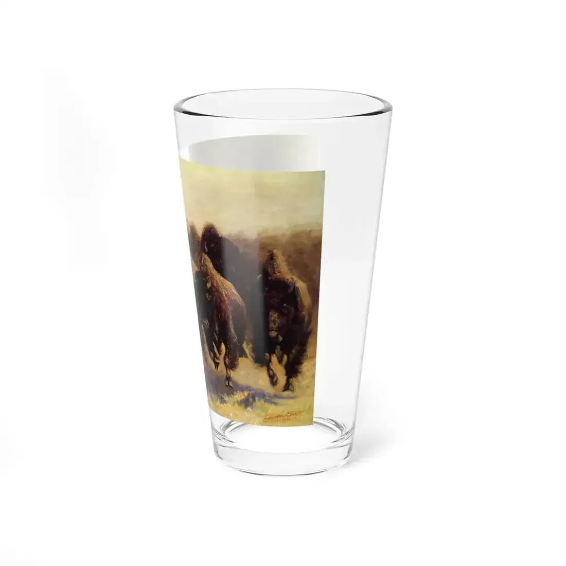 Borein-The Buffalo Hunt (Native Americans in Art) Pint Glass 16oz - Go Mug Yourself