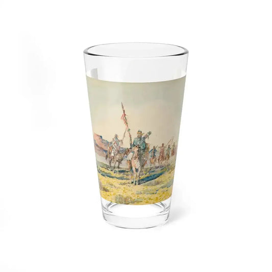 Borein-The War Party (Native Americans in Art) Pint Glass 16oz 16oz - Go Mug Yourself