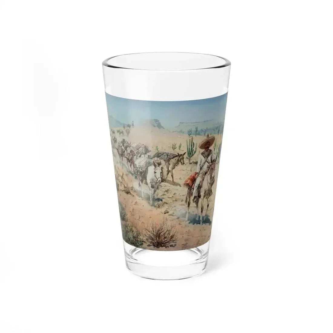 Borein-Vaquero Pack Train (Native Americans in Art) Pint Glass 16oz 16oz - Go Mug Yourself