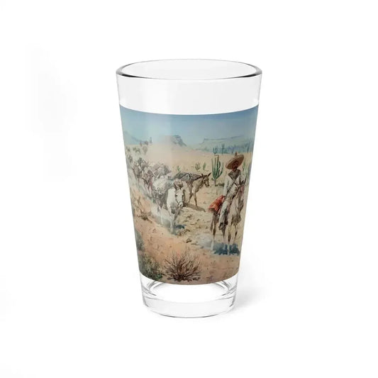 Borein-Vaquero Pack Train (Native Americans in Art) Pint Glass 16oz 16oz - Go Mug Yourself