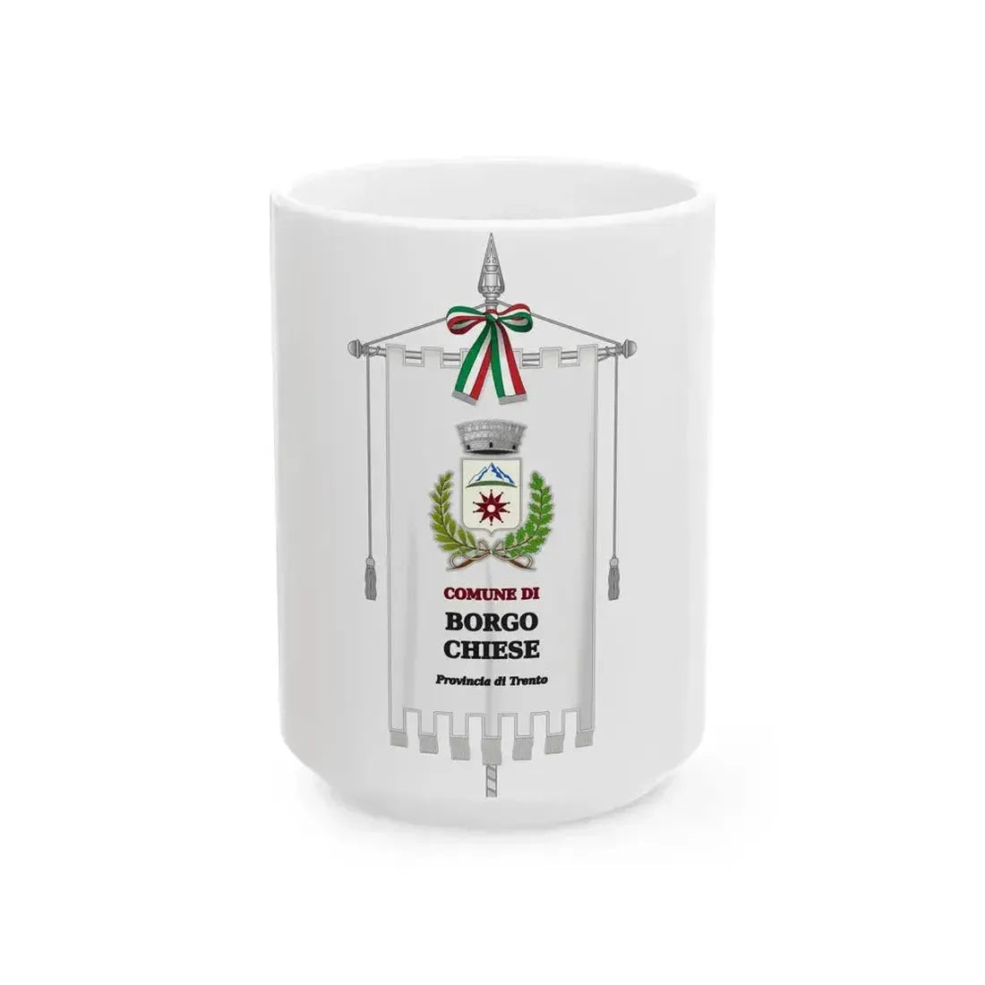 Borgo Chiese-Gonfalone (Italy) White Coffee Mug 15oz - Go Mug Yourself