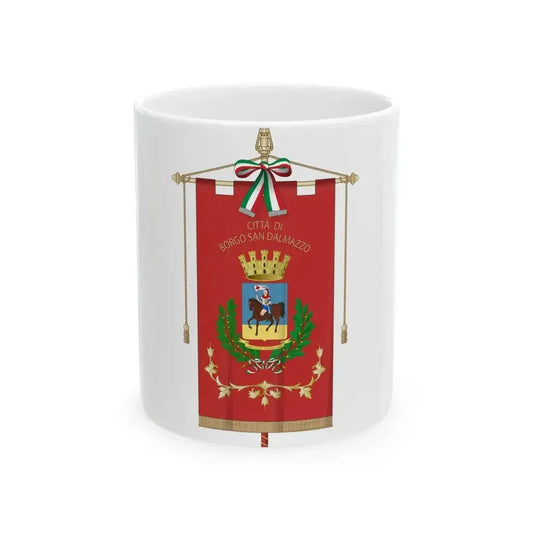 Borgo San Dalmazzo-Gonfalone2 (Italy) White Coffee Mug 11oz - Go Mug Yourself