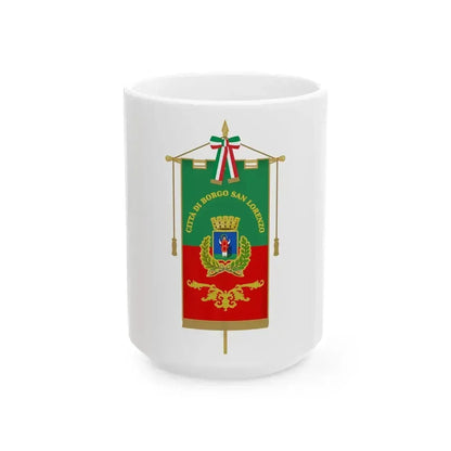 Borgo San Lorenzo-Gonfalone (Italy) White Coffee Mug 15oz - Go Mug Yourself