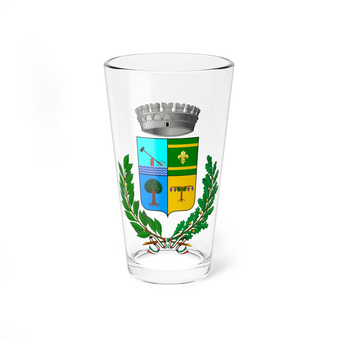 Borgomezzavalle-Stemma (Italy) (Coat of Arms) Pint Glass 16oz 16oz - Go Mug Yourself