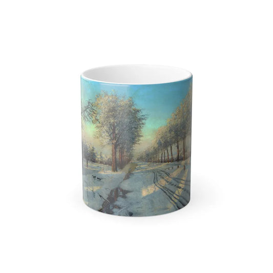 Boris Vasilievich Bessonov (1862-1934) Winter Sunset - oil on canvas - Color Changing Mug 11oz-11oz-Go Mug Yourself