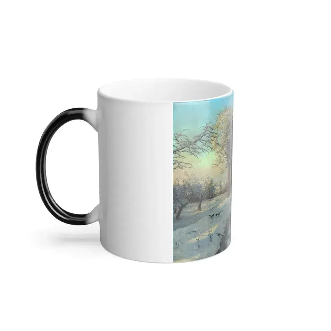 Boris Vasilievich Bessonov (1862-1934) Winter Sunset - oil on canvas - Color Changing Mug 11oz - Go Mug Yourself