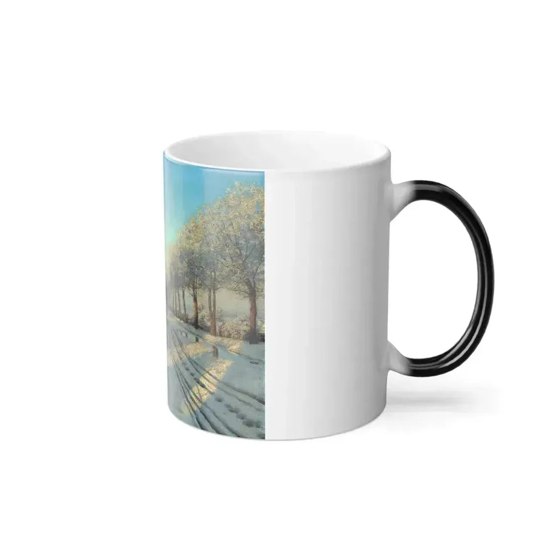 Boris Vasilievich Bessonov (1862-1934) Winter Sunset - oil on canvas - Color Changing Mug 11oz - Go Mug Yourself