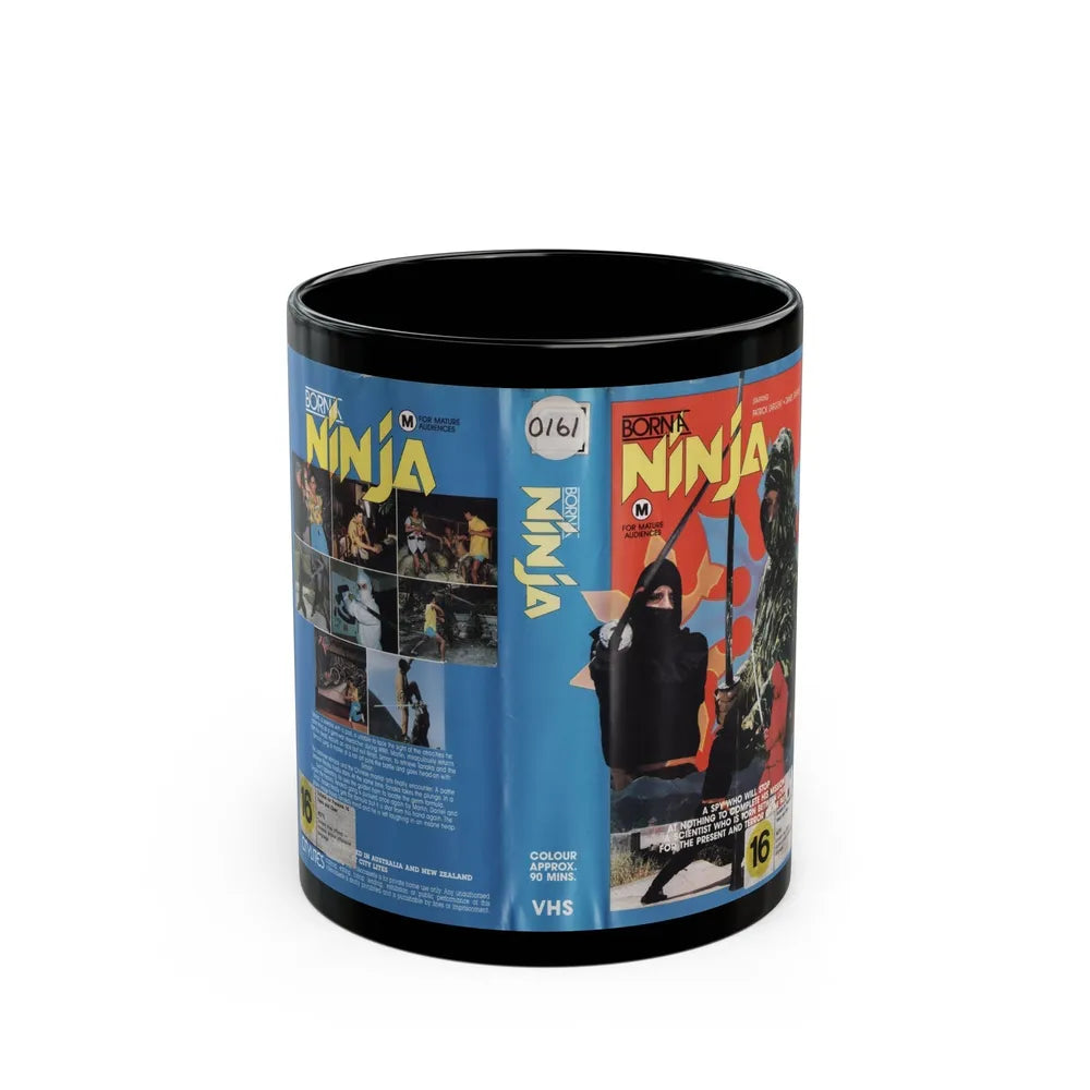 BORN A NINJA (VHS COVER) - Black Coffee Mug-11oz-Go Mug Yourself