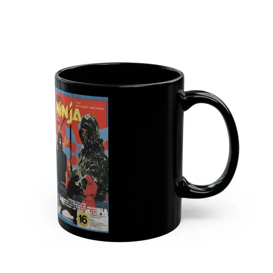 BORN A NINJA (VHS COVER) - Black Coffee Mug - Go Mug Yourself
