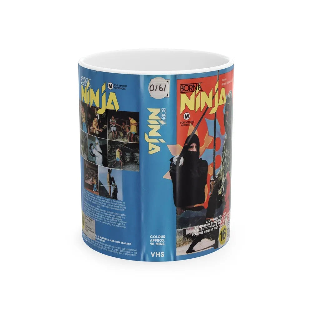 BORN A NINJA (VHS COVER) - White Coffee Mug-11oz-Go Mug Yourself