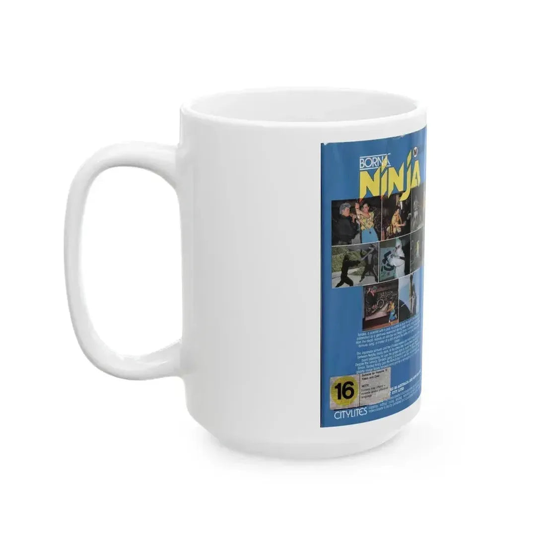 BORN A NINJA (VHS COVER) - White Coffee Mug - Go Mug Yourself