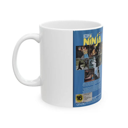 BORN A NINJA (VHS COVER) - White Coffee Mug-Go Mug Yourself