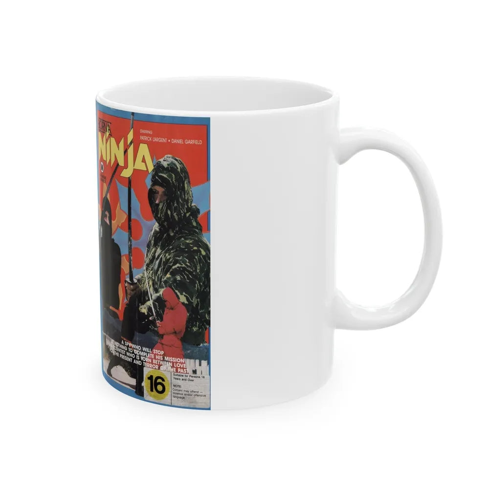 BORN A NINJA (VHS COVER) - White Coffee Mug-Go Mug Yourself