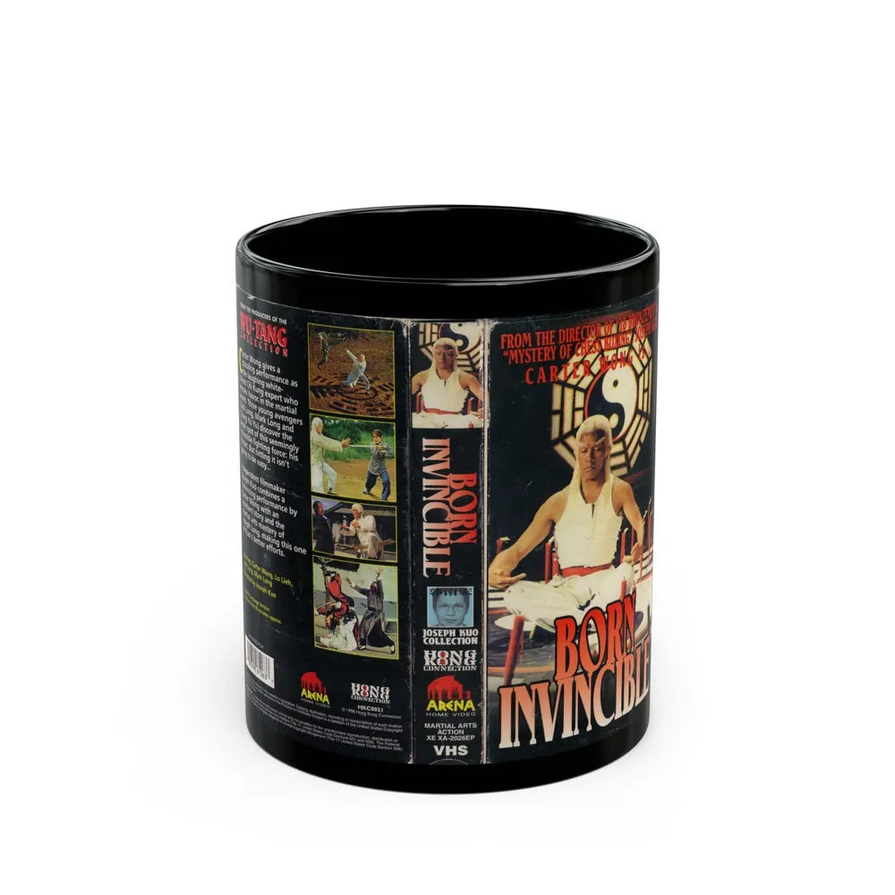 BORN INVINCIBLE (VHS COVER) - Black Coffee Mug-11oz-Go Mug Yourself