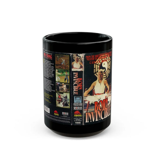 BORN INVINCIBLE (VHS COVER) - Black Coffee Mug-15oz-Go Mug Yourself