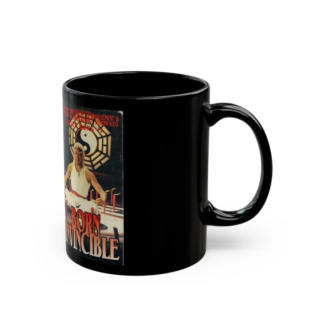 BORN INVINCIBLE (VHS COVER) - Black Coffee Mug-Go Mug Yourself