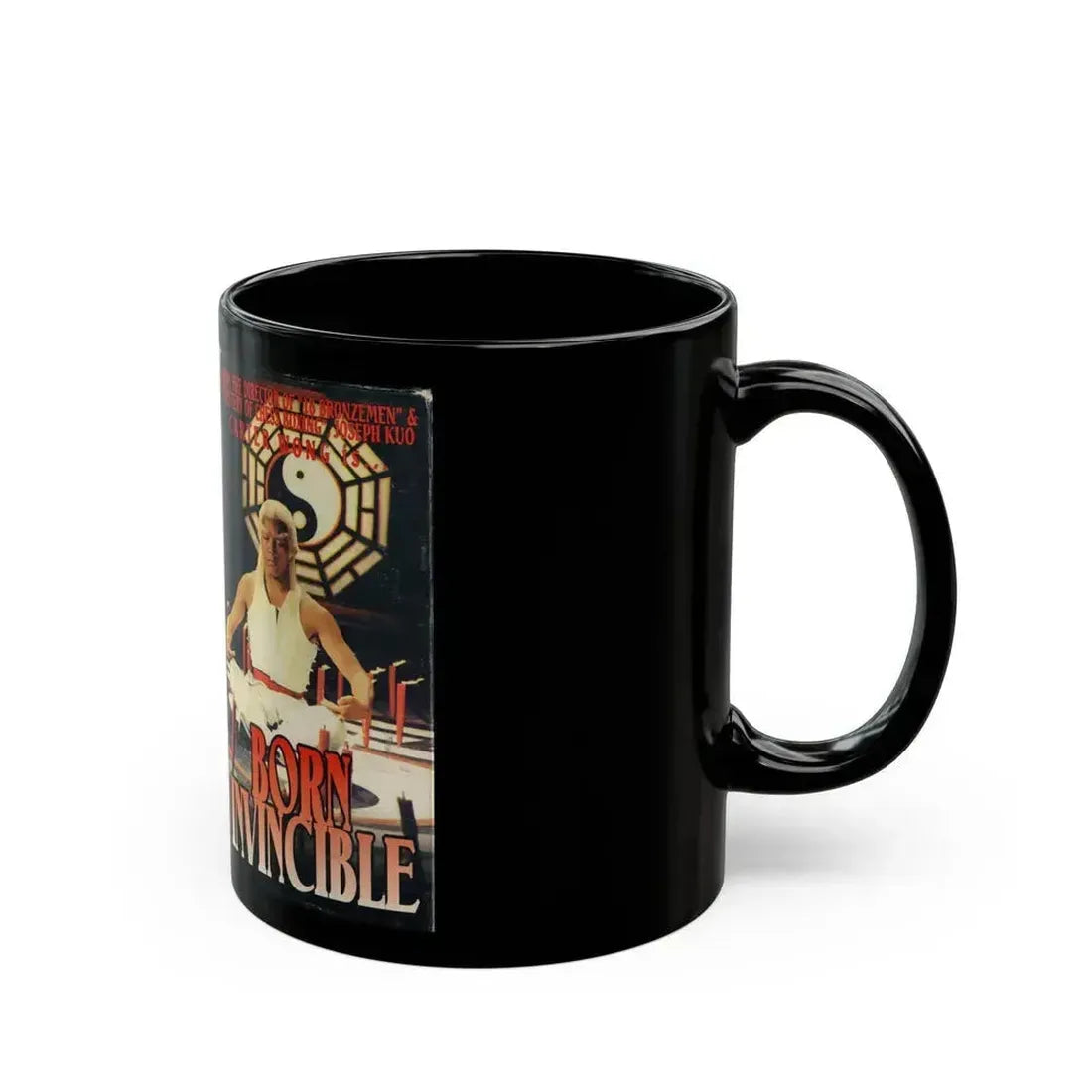 BORN INVINCIBLE (VHS COVER) - Black Coffee Mug - Go Mug Yourself