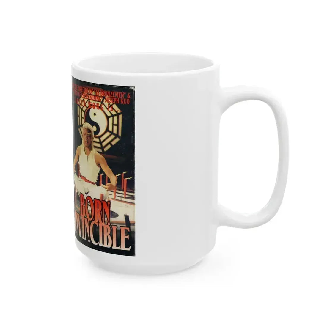 BORN INVINCIBLE (VHS COVER) - White Coffee Mug - Go Mug Yourself