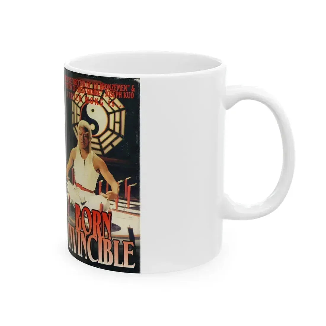 BORN INVINCIBLE (VHS COVER) - White Coffee Mug - Go Mug Yourself