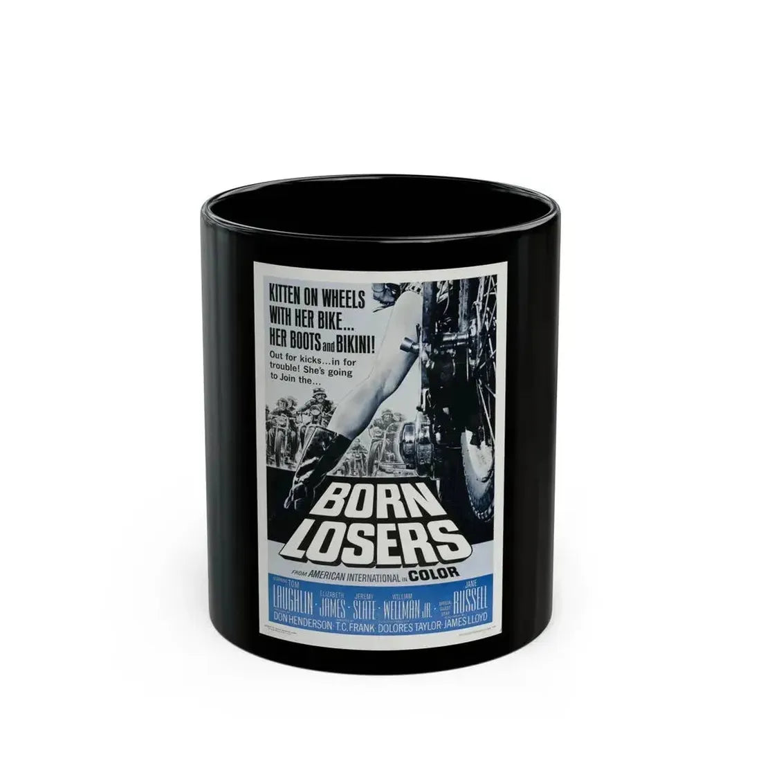 BORN LOSERS 1967 Movie Poster - Black Coffee Mug 11oz - Go Mug Yourself