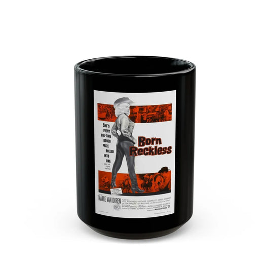 BORN RECKLESS 1958 Movie Poster - Black Coffee Mug-15oz-Go Mug Yourself