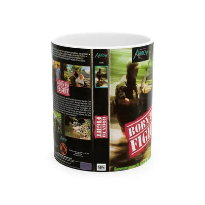 BORN TO FIGHT (VHS COVER) - White Coffee Mug 11oz - Go Mug Yourself