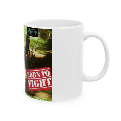 BORN TO FIGHT (VHS COVER) - White Coffee Mug - Go Mug Yourself