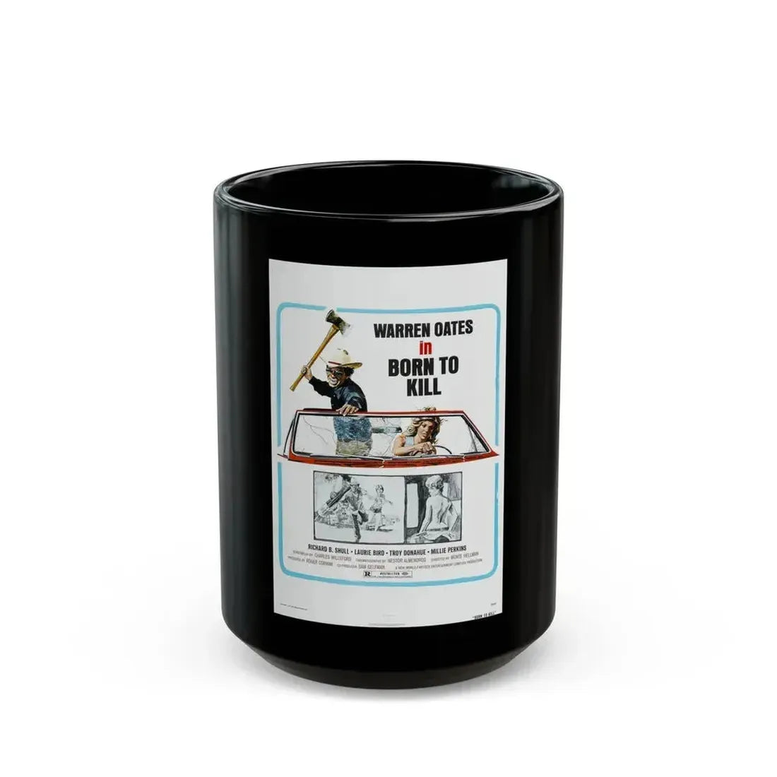 BORN TO KILL 1974 Movie Poster - Black Coffee Mug 15oz - Go Mug Yourself