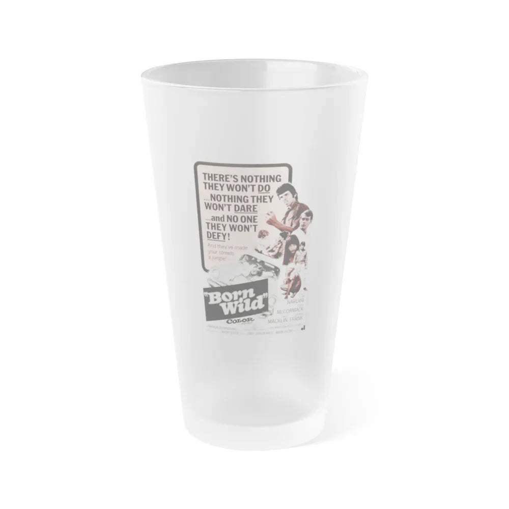 BORN WILD 1968 Movie Poster - Frosted Pint Glass 16oz-16oz-Frosted-Go Mug Yourself